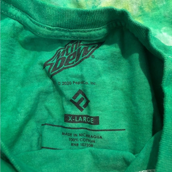 Unisex Mtn. Dew green tie-dye classic tee size XL - Picture 11 of 11